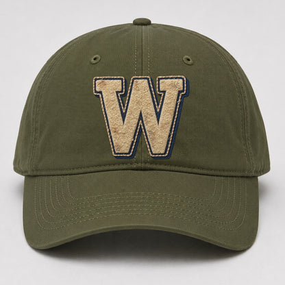 Varsity Chenille W Monogram Baseball Cap – Army Green