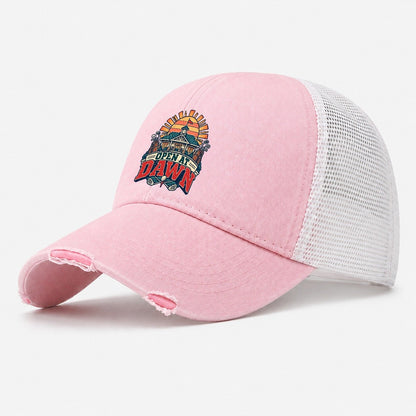 Open At Dawn Golf Life Washed Trucker Hat – Light Pink