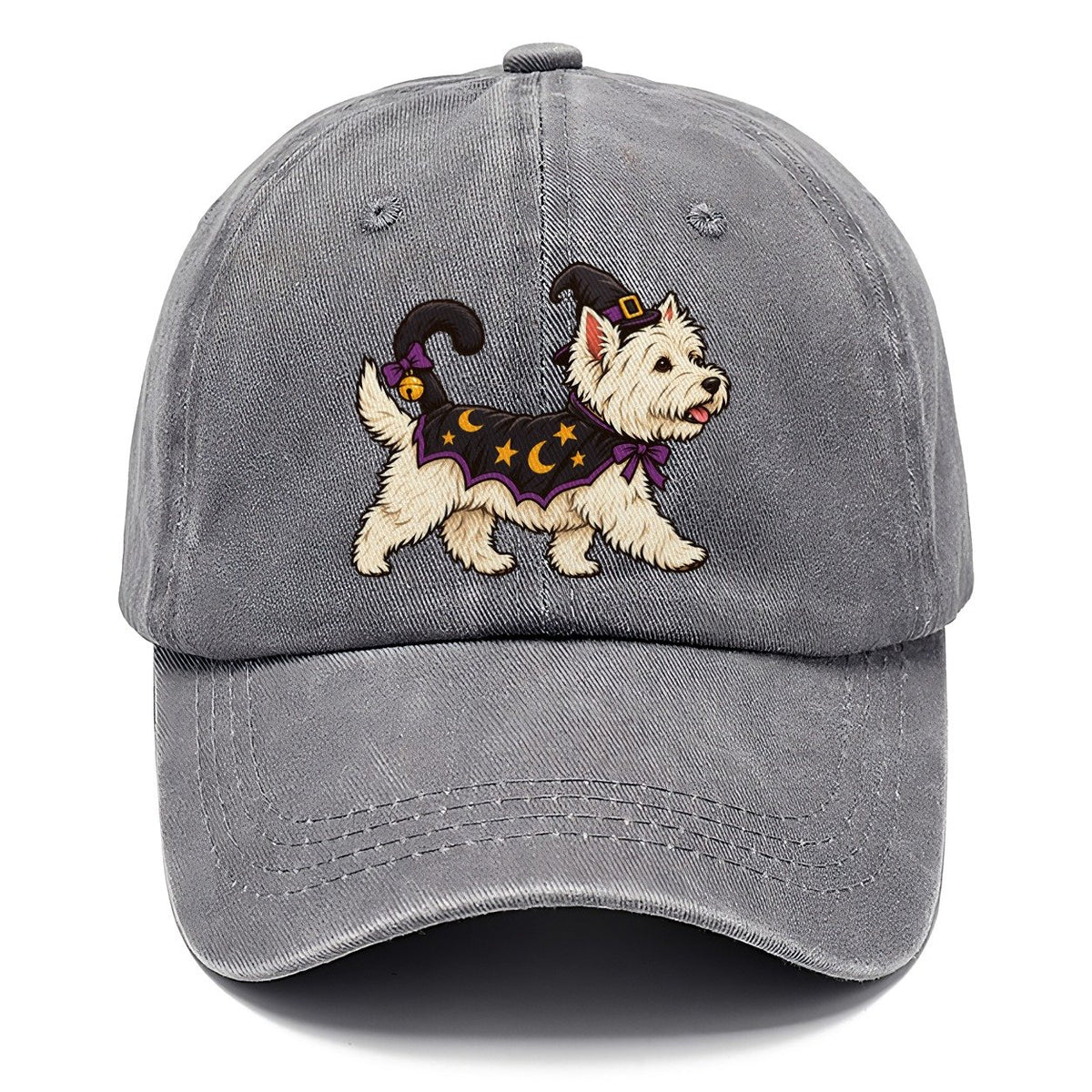 One West Highland Terrier In Halloween Costume Little Witch S Cat Familiar Costume With A Tiny Hat Halloween Dog Parade Classic Cap – Urban Haze