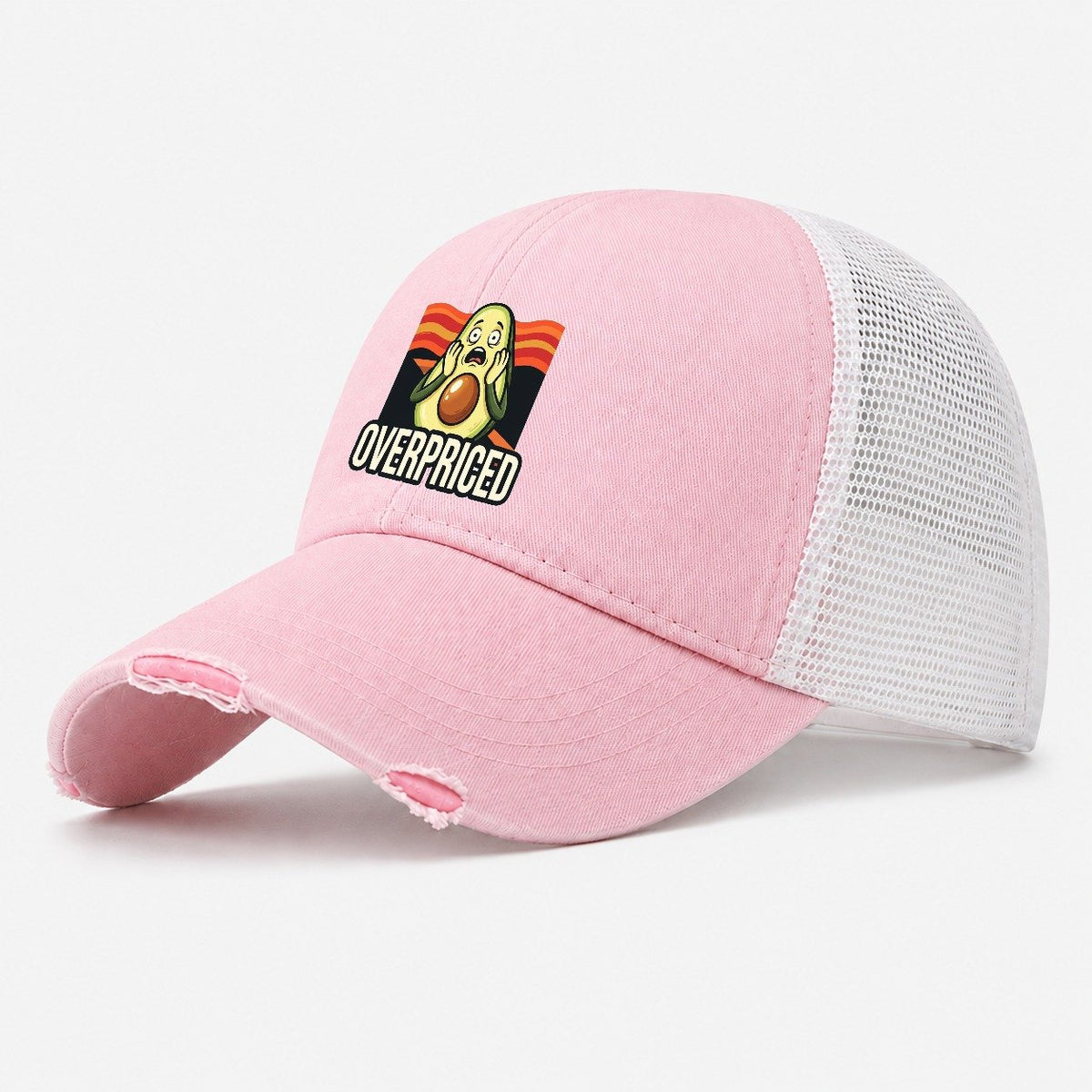 Avocado Scream Overpriced Scream Washed Trucker Hat – Light Pink
