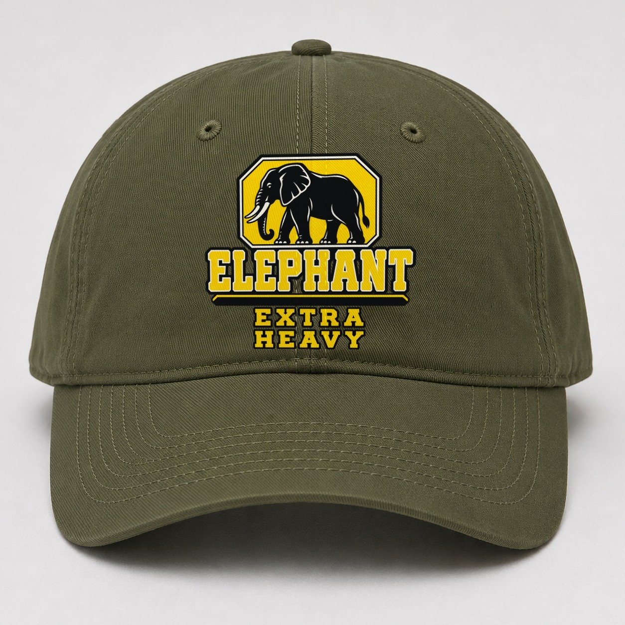 Elephant Extra Heavy Heavy Duty Baseball Cap – Army Green