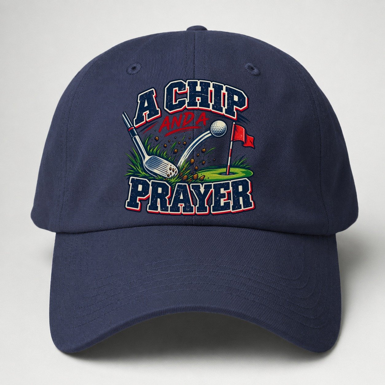 A Chip And A Prayer Golf Life Baseball Cap – Twilight Navy