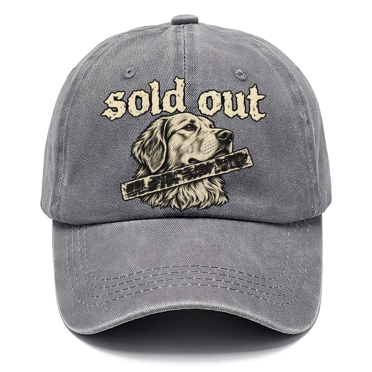 A Calm Dog Head In Three Quarter View Crossed By A Thick Stamped Bar Bark For Me Classic Cap – Urban Haze