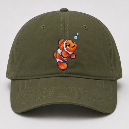 Clownfish Upward Flick Sea Sprite Baseball Cap – Army Green