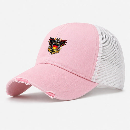 Staerke Crest Washed Trucker Hat – Light Pink