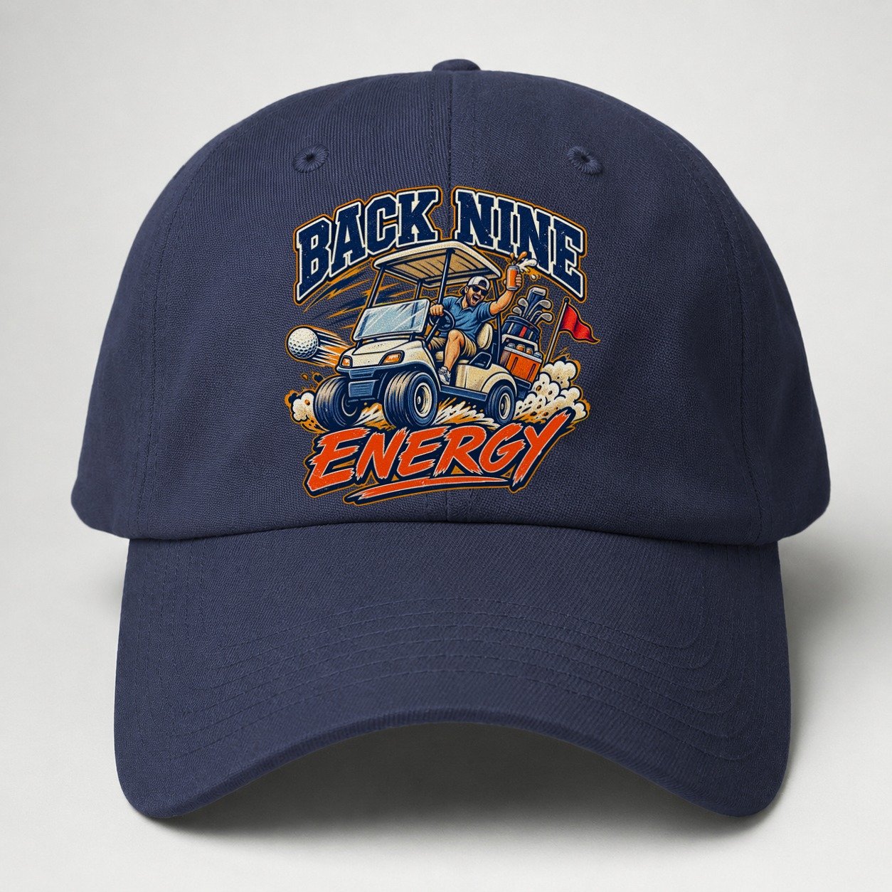 Back Nine Energy Golf Life Baseball Cap – Twilight Navy