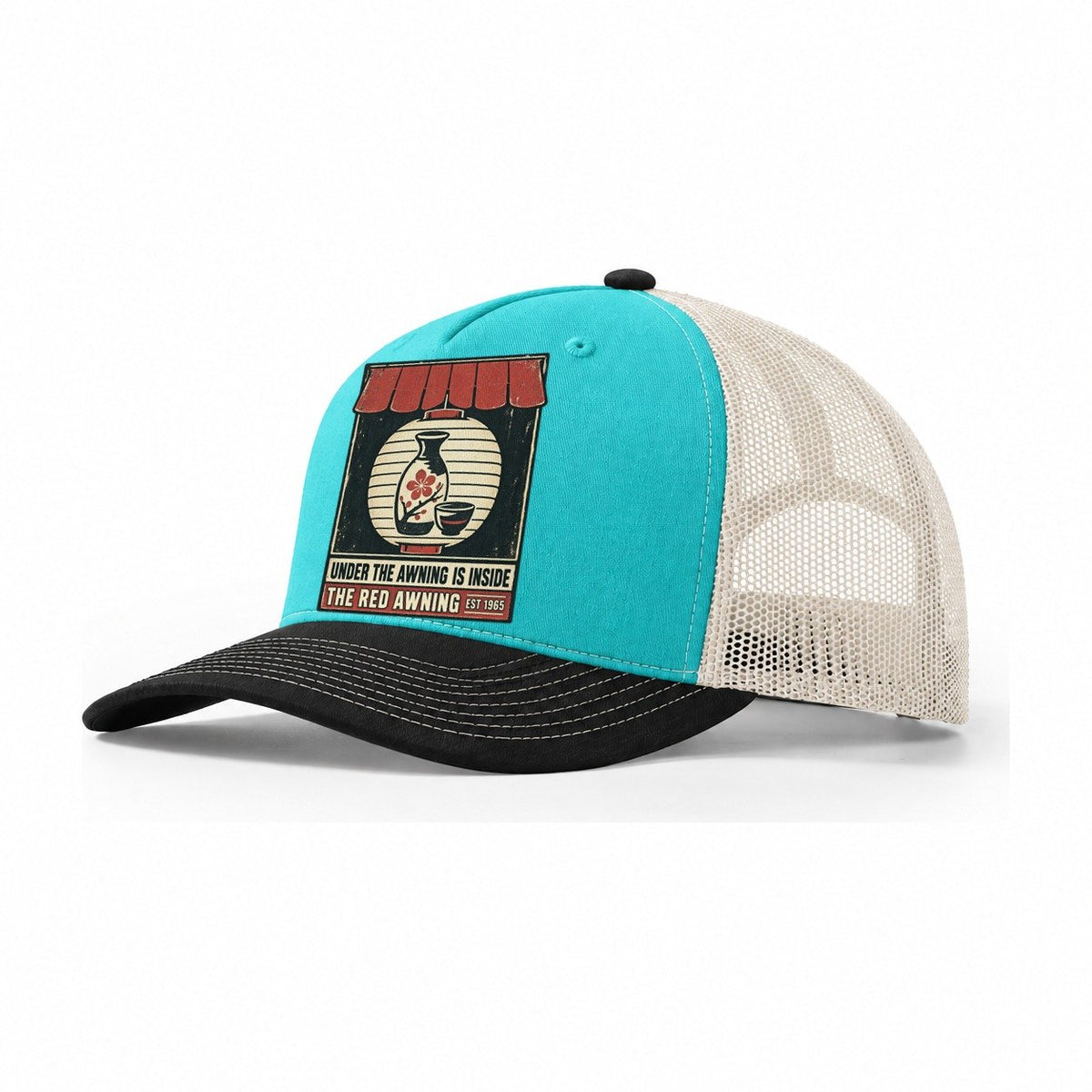 Red Awning Izakaya Rules Trucker Hat – Aqua Black White