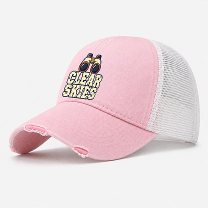 Clear Skies Astronomy And Stargazing Washed Trucker Hat – Light Pink