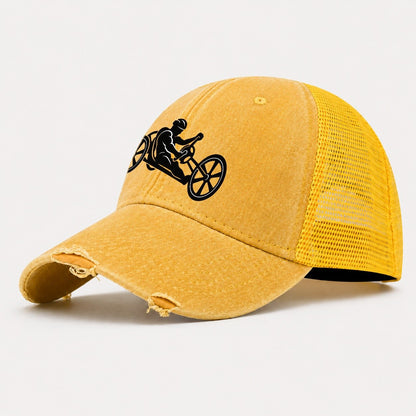 Handcycle Racer Cycling Life Washed Trucker Hat – Yellow