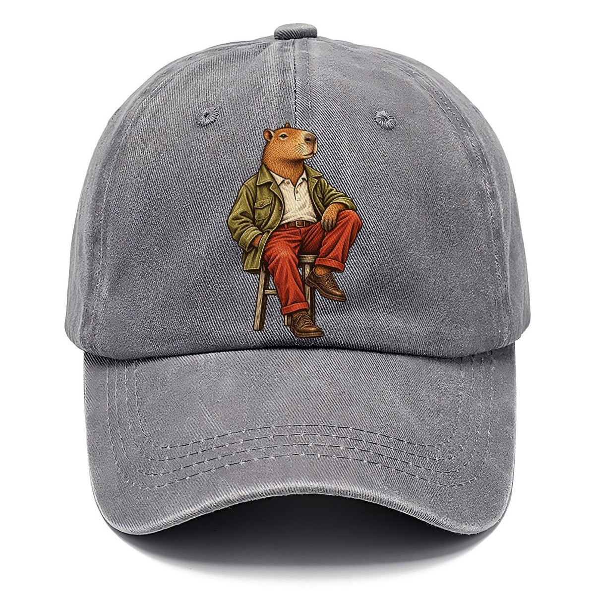 Capybara in Field Jacket and Red Pants Classic Cap – Urban Haze
