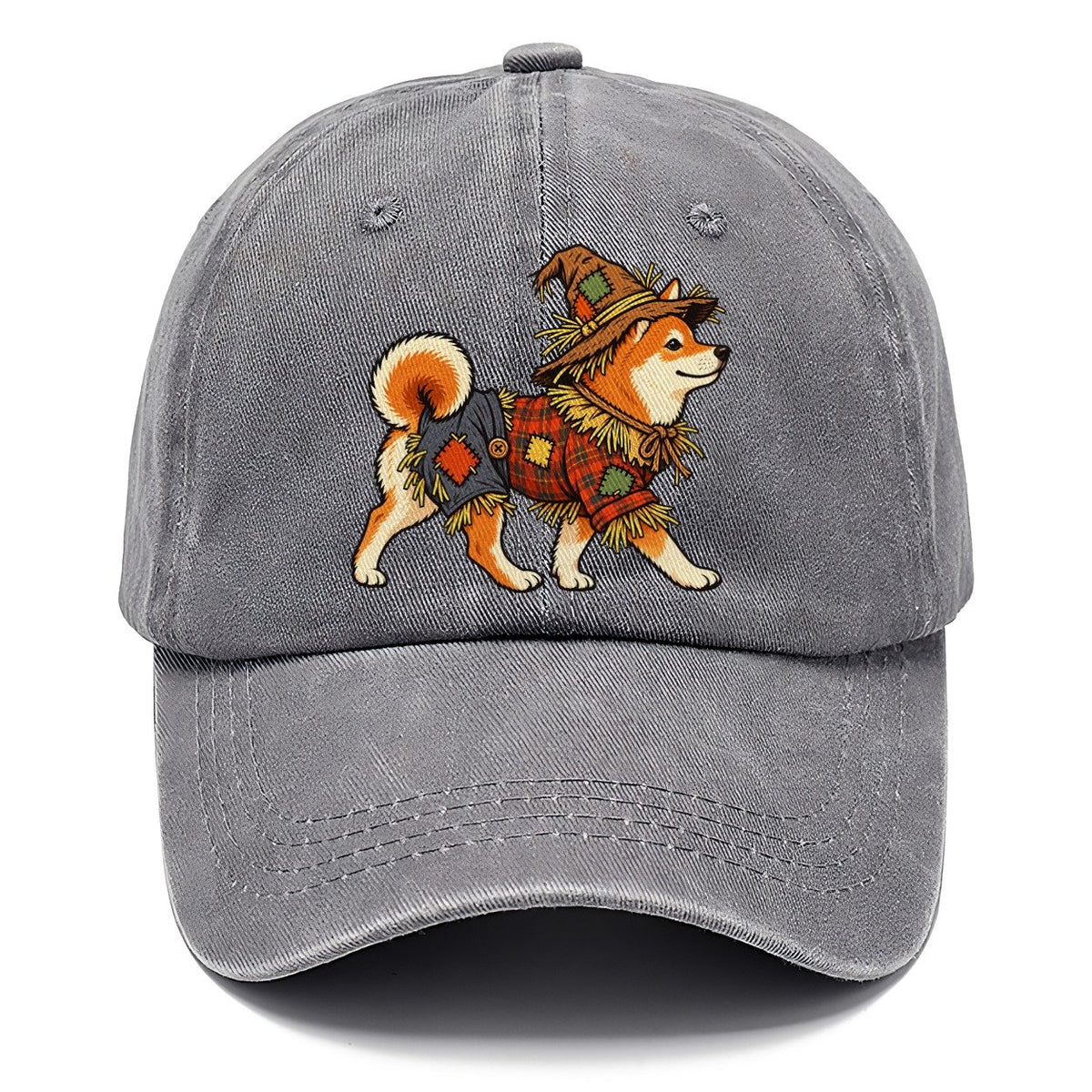 One Shiba Inu In Halloween Costume Scarecrow Costume With Straw Patches And A Plaid Shirt Halloween Dog Parade Classic Cap – Urban Haze