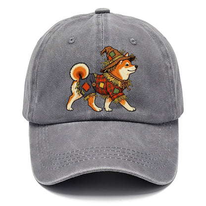 One Shiba Inu In Halloween Costume Scarecrow Costume With Straw Patches And A Plaid Shirt Halloween Dog Parade Classic Cap – Urban Haze