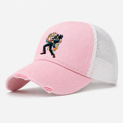 Harmonica Icon Music Instruments Washed Trucker Hat – Light Pink