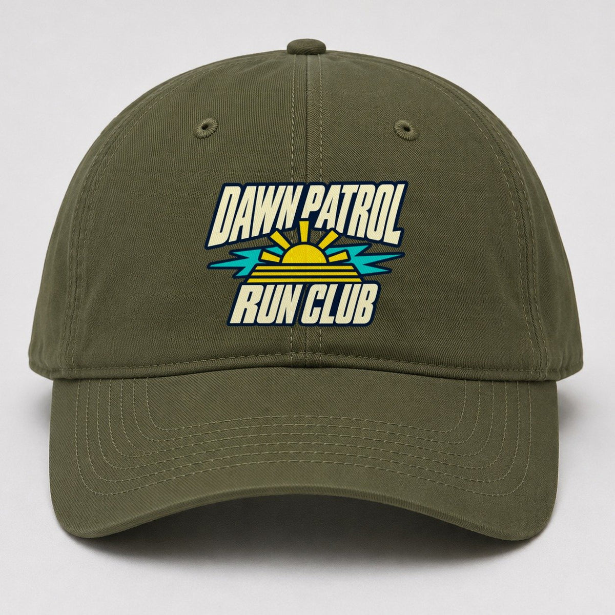 Dawn Patrol Run Club 90S Running Clubs Baseball Cap – Army Green