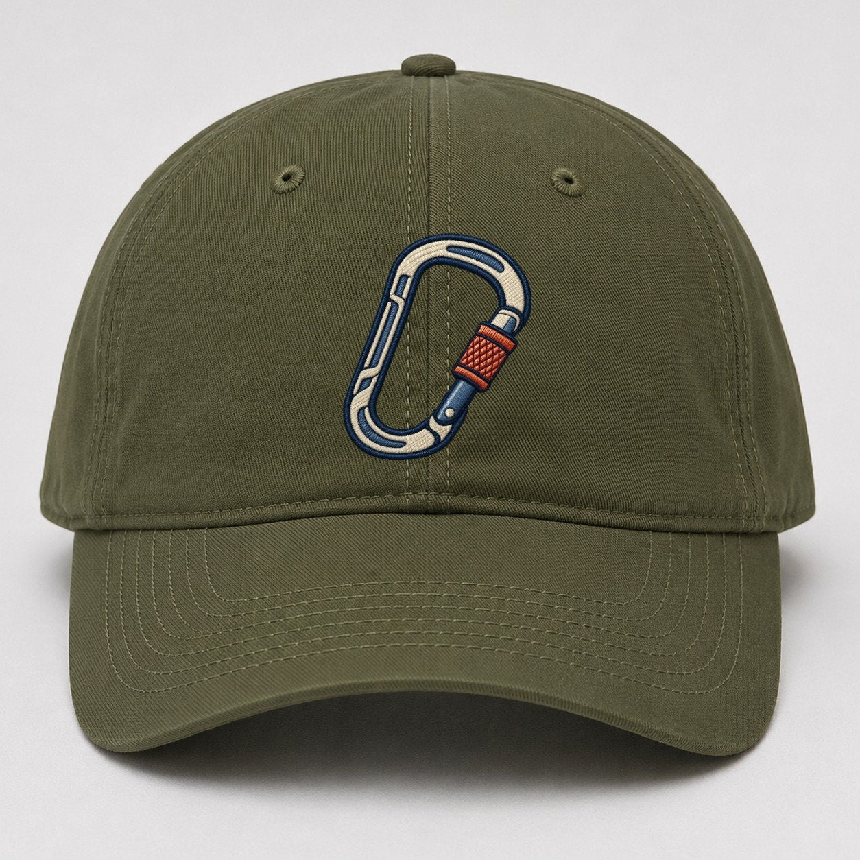 Climbing Carabiner Tiny Solo Marks Baseball Cap – Army Green