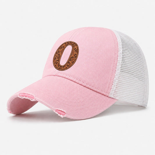 Tooled Leather O Monogram Washed Trucker Hat – Light Pink
