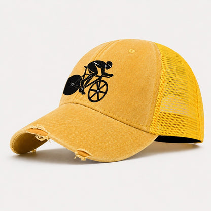 Velodrome Pursuit Racer Cycling Life Washed Trucker Hat – Yellow