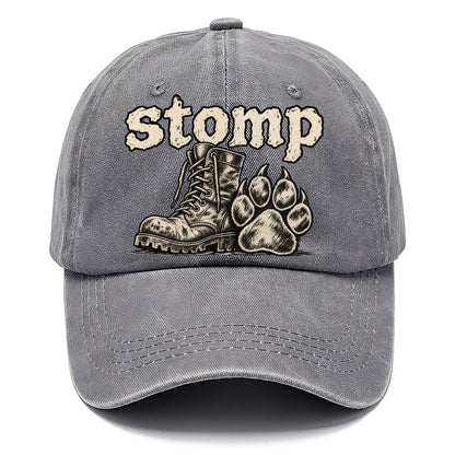 A Battered Lace Up Boot Beside One Large Dog Paw Print Bark For Me Classic Cap – Urban Haze