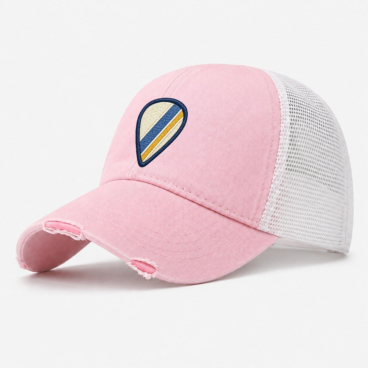 Guitar Pick Tiny Solo Marks Washed Trucker Hat – Light Pink