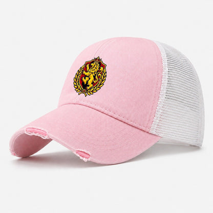 Belgium Minimal Emblem Country Logos Washed Trucker Hat – Light Pink