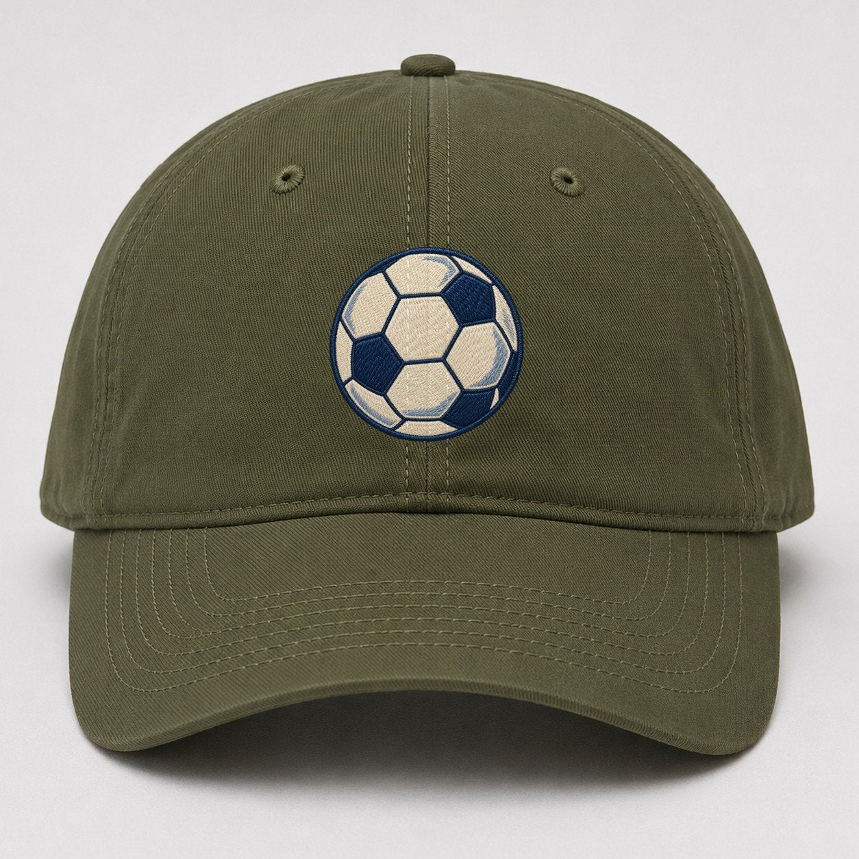 Soccer Ball Tiny Solo Marks Baseball Cap – Army Green