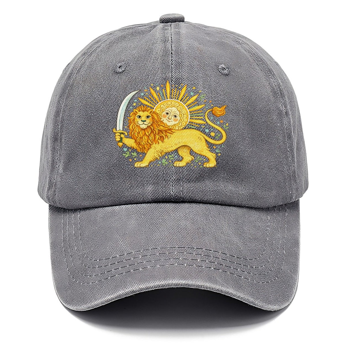 Sword-Wielding Lion Sun Emblem Classic Cap – Urban Haze