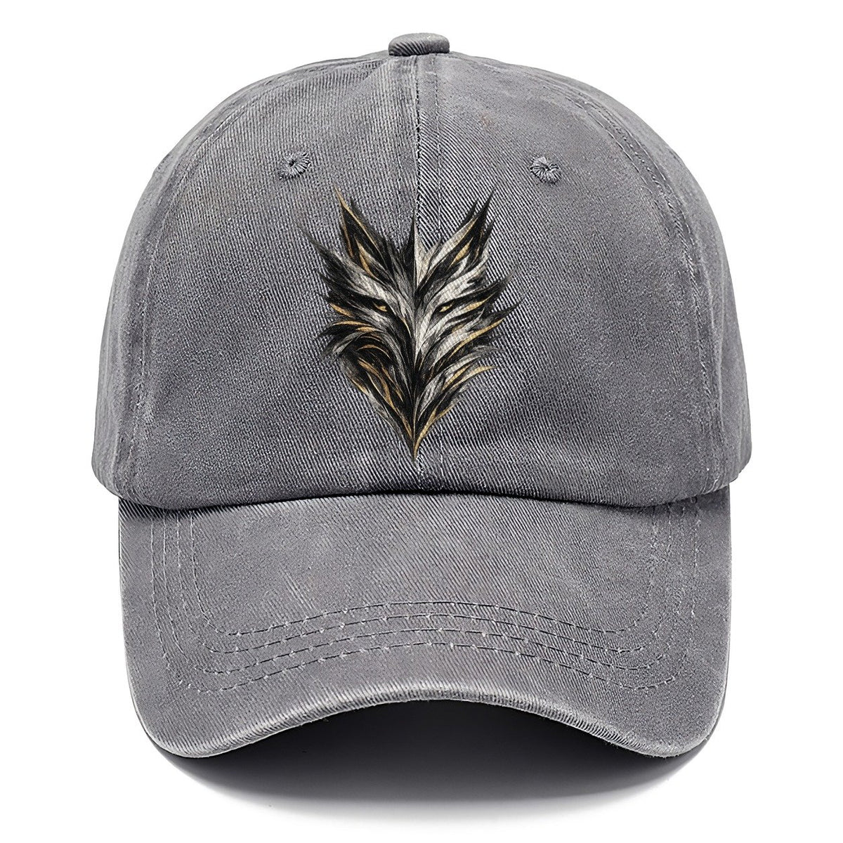 Black Gold Wolf Face Classic Cap – Urban Haze