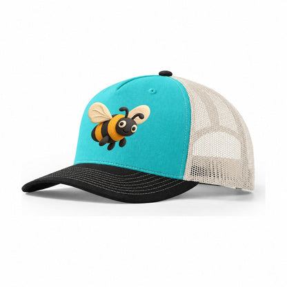 Bumblebee Hover Trucker Hat – Aqua Black White