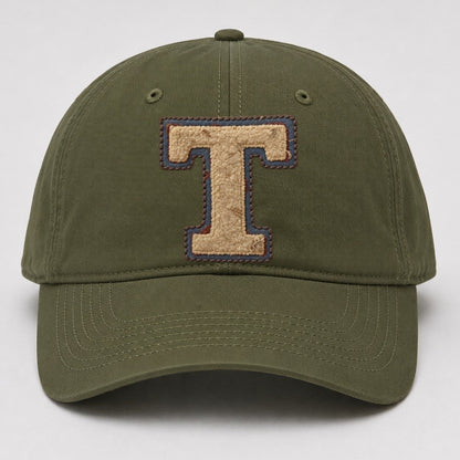 Varsity Chenille T Monogram Baseball Cap – Army Green