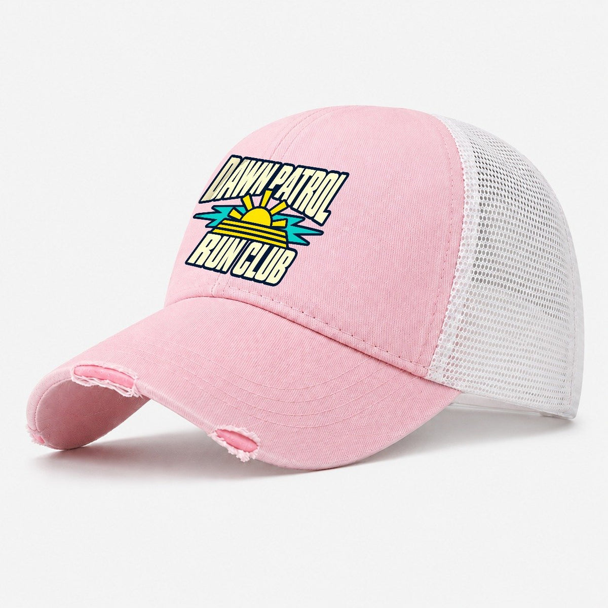 Dawn Patrol Run Club 90S Running Clubs Washed Trucker Hat – Light Pink