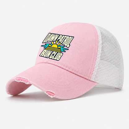 Dawn Patrol Run Club 90S Running Clubs Washed Trucker Hat – Light Pink