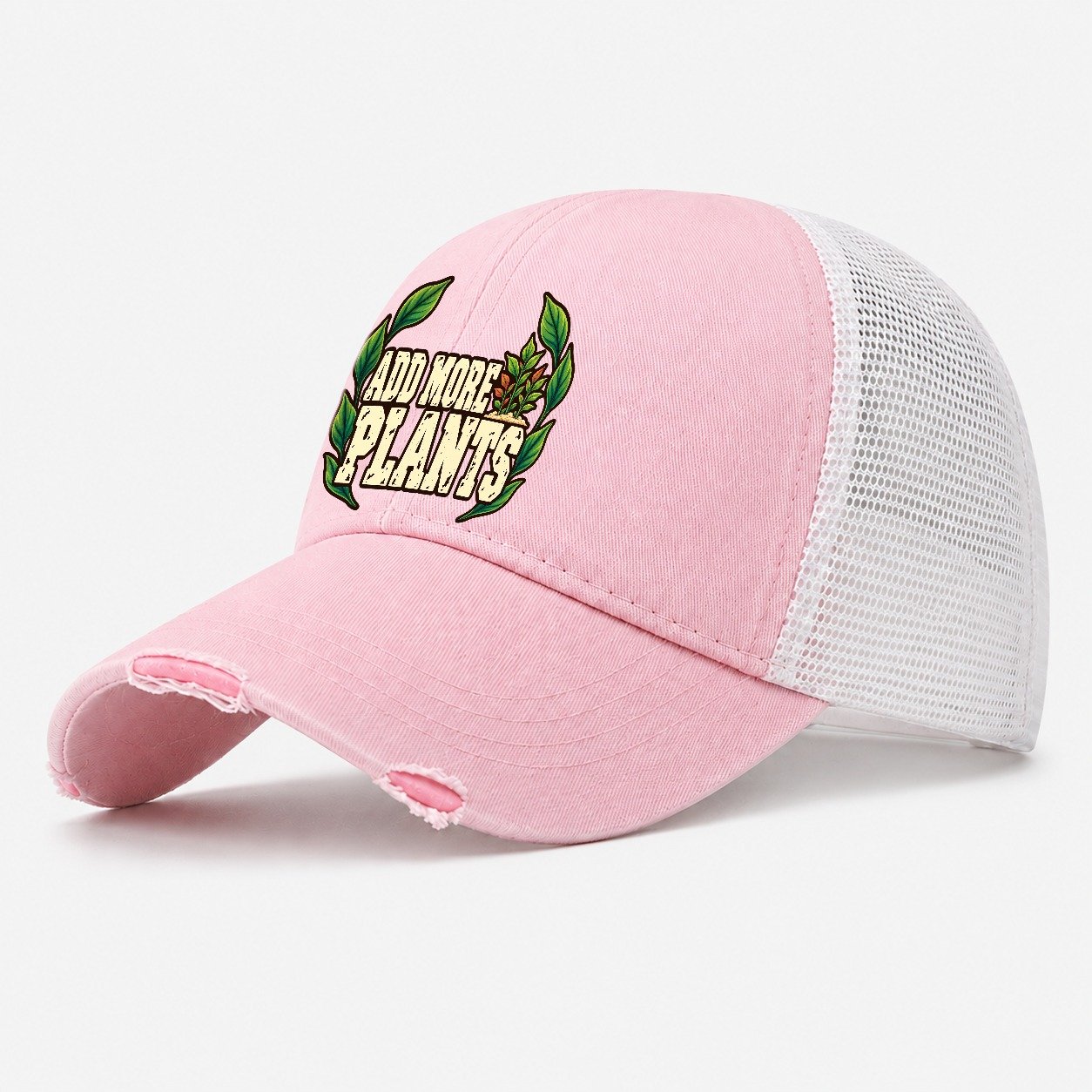 Add More Plants Aquarium Keeping Washed Trucker Hat – Light Pink