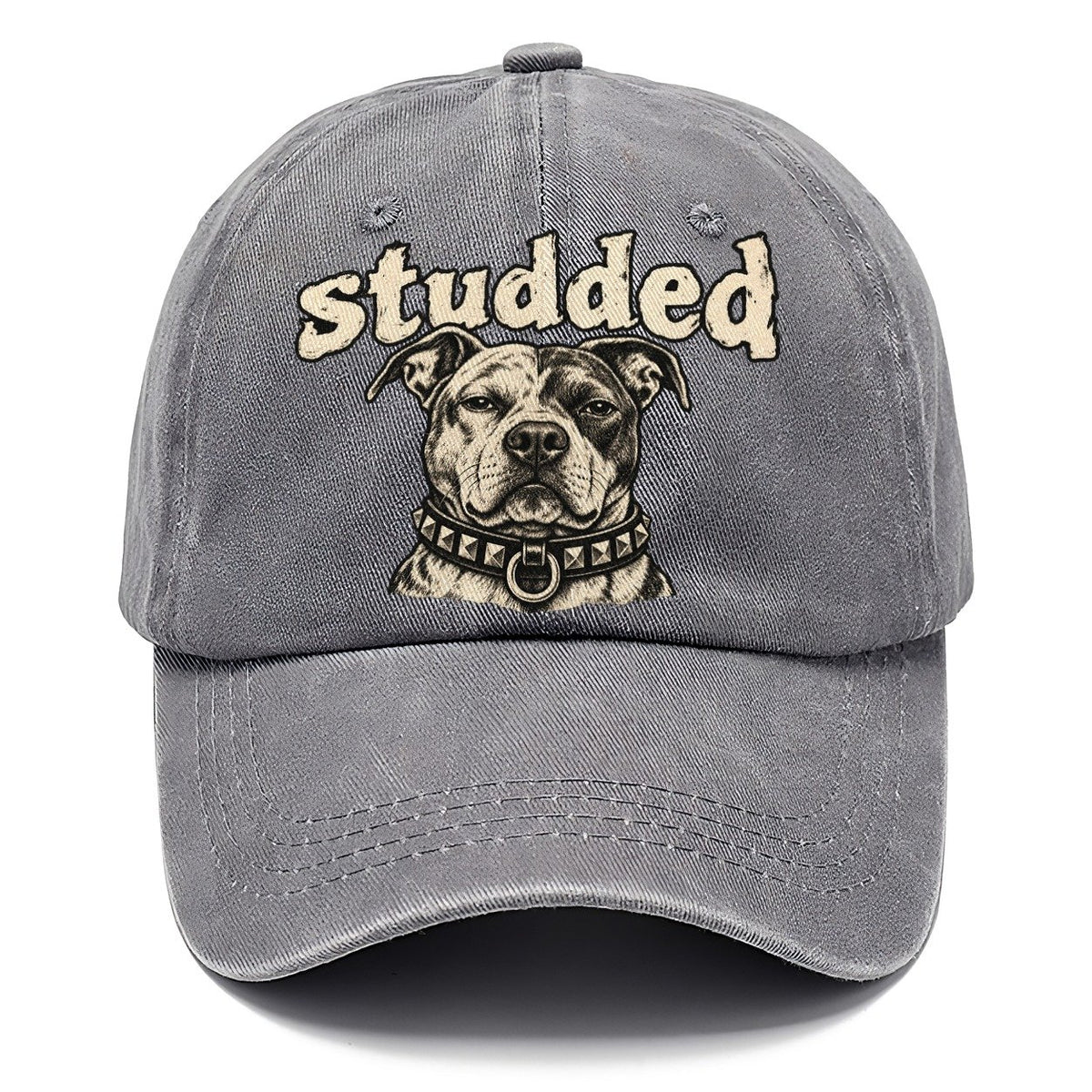 A Broad Skulled Dog Head Wearing A Heavy Studded Collar Bark For Me Classic Cap – Urban Haze