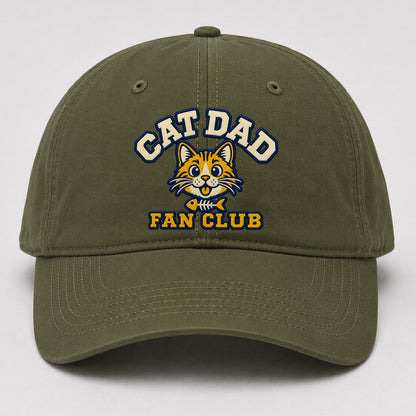 Cat Dad Fan Club Baseball Cap – Army Green