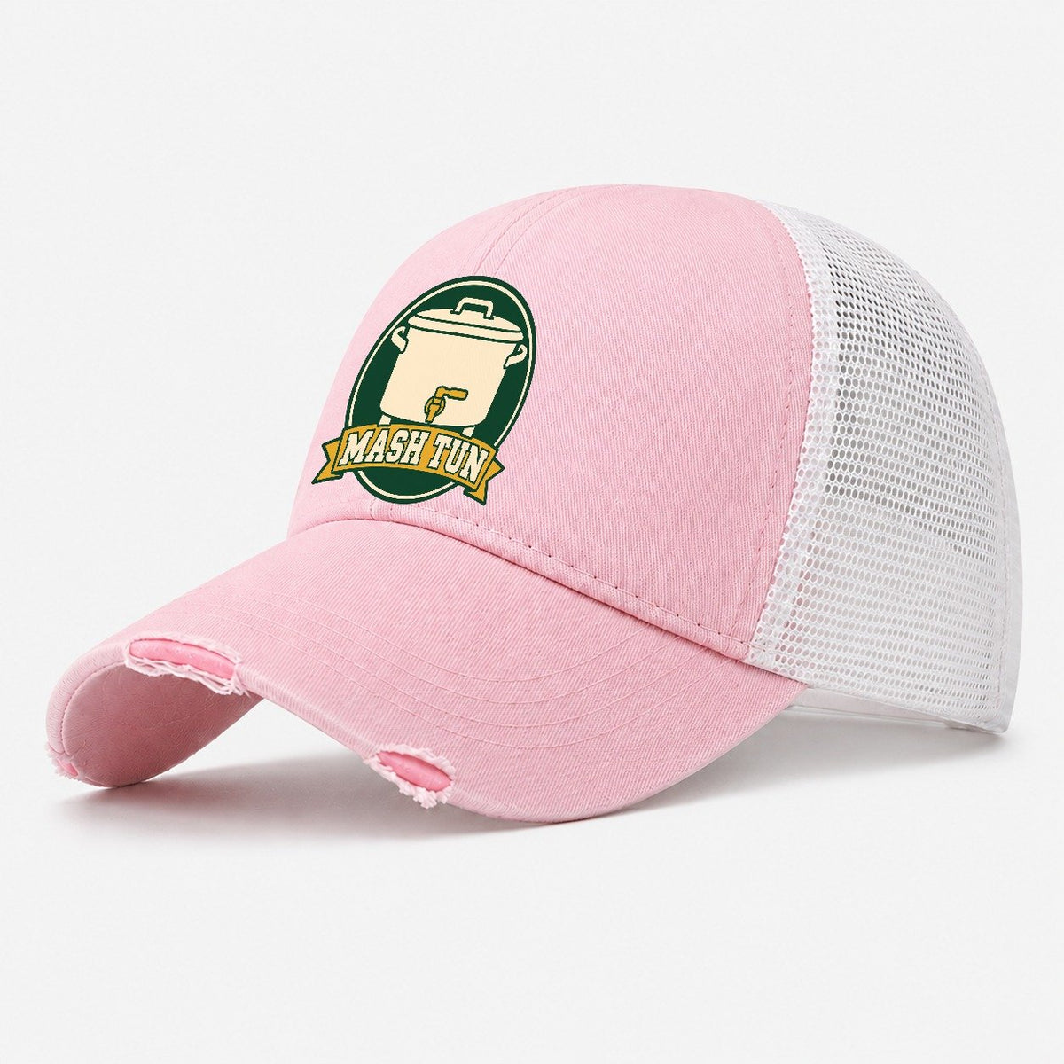 Mash Tun Plate Washed Trucker Hat – Light Pink
