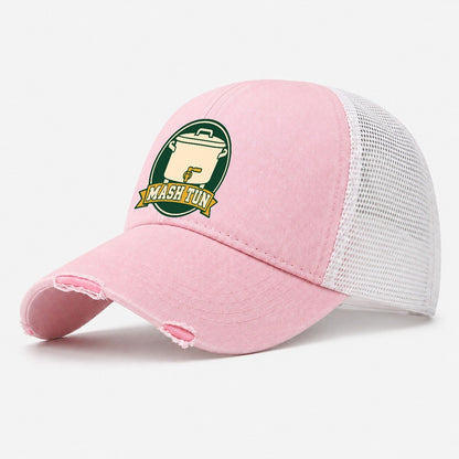 Mash Tun Plate Washed Trucker Hat – Light Pink