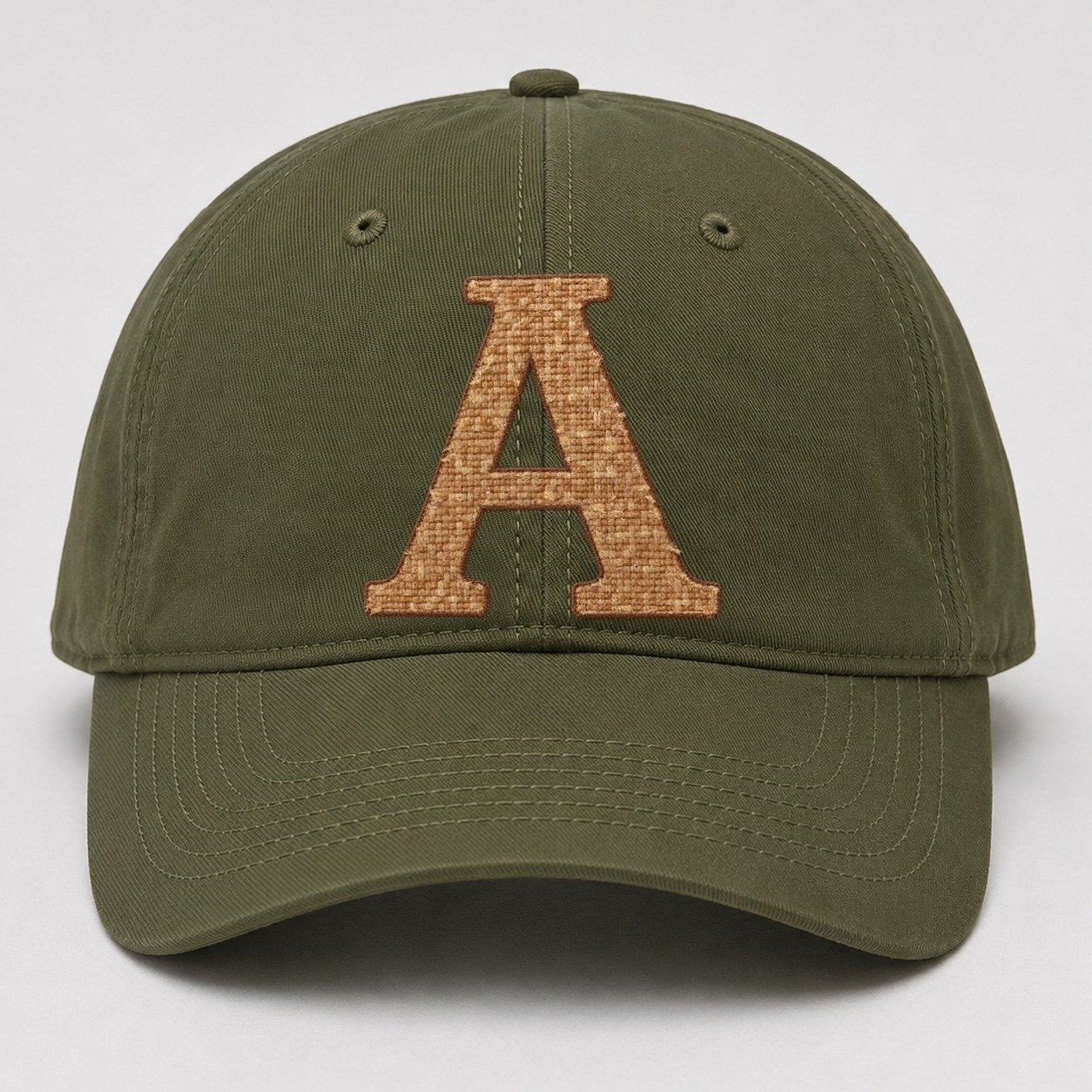 Woven Tweed A Monogram Baseball Cap – Army Green