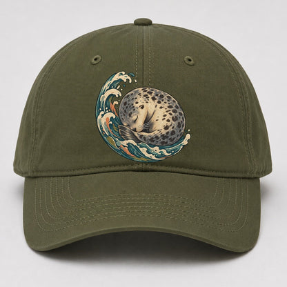 Sleeping Seal Tide Crescent Gentle Wild Baseball Cap – Army Green