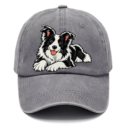 Pop Art Border Collie Lying Down Top Breeds Classic Cap – Urban Haze