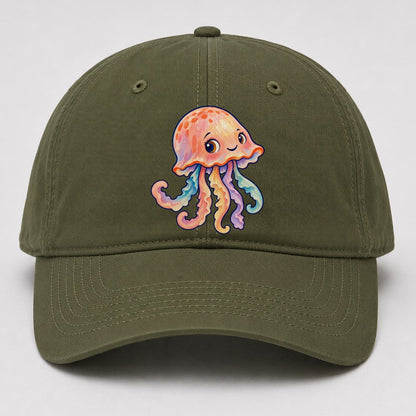 Jellyfish Bell Tilt Sea Sprite Baseball Cap – Army Green
