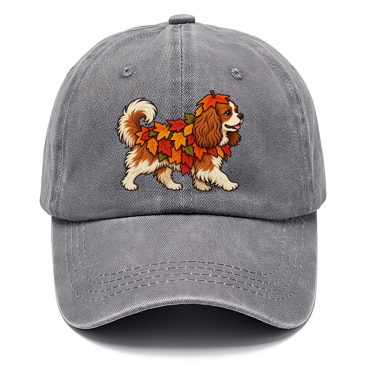 One Cavalier King Charles Spaniel In Halloween Costume Fallen Leaf Pile Costume With Orange And Red Felt Leaves Halloween Dog Parade Classic Cap – Urban Haze