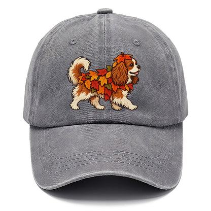 One Cavalier King Charles Spaniel In Halloween Costume Fallen Leaf Pile Costume With Orange And Red Felt Leaves Halloween Dog Parade Classic Cap – Urban Haze