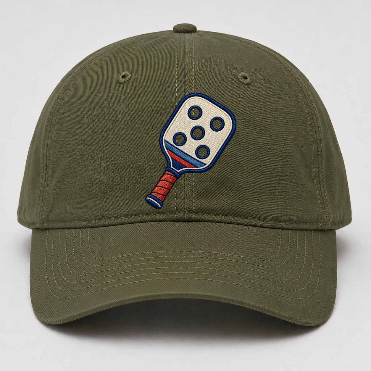 Pickleball Paddle Tiny Solo Marks Baseball Cap – Army Green
