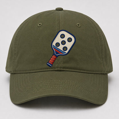 Pickleball Paddle Tiny Solo Marks Baseball Cap – Army Green
