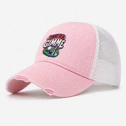 Thats A Gimme Golf Life Washed Trucker Hat – Light Pink