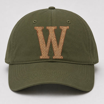 Woven Tweed W Monogram Baseball Cap – Army Green