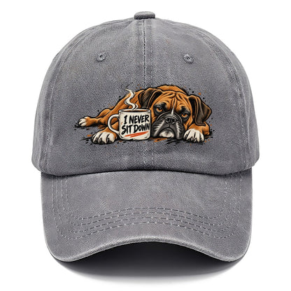 I Never Sit Down Boxer Dog Coffee Classic Cap – Urban Haze