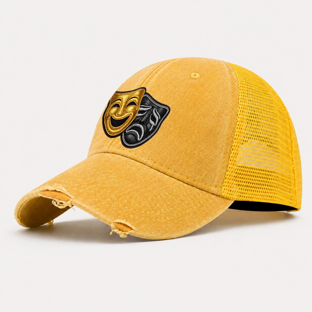 Broadway Masks Washed Trucker Hat – Yellow