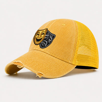 Broadway Masks Washed Trucker Hat – Yellow