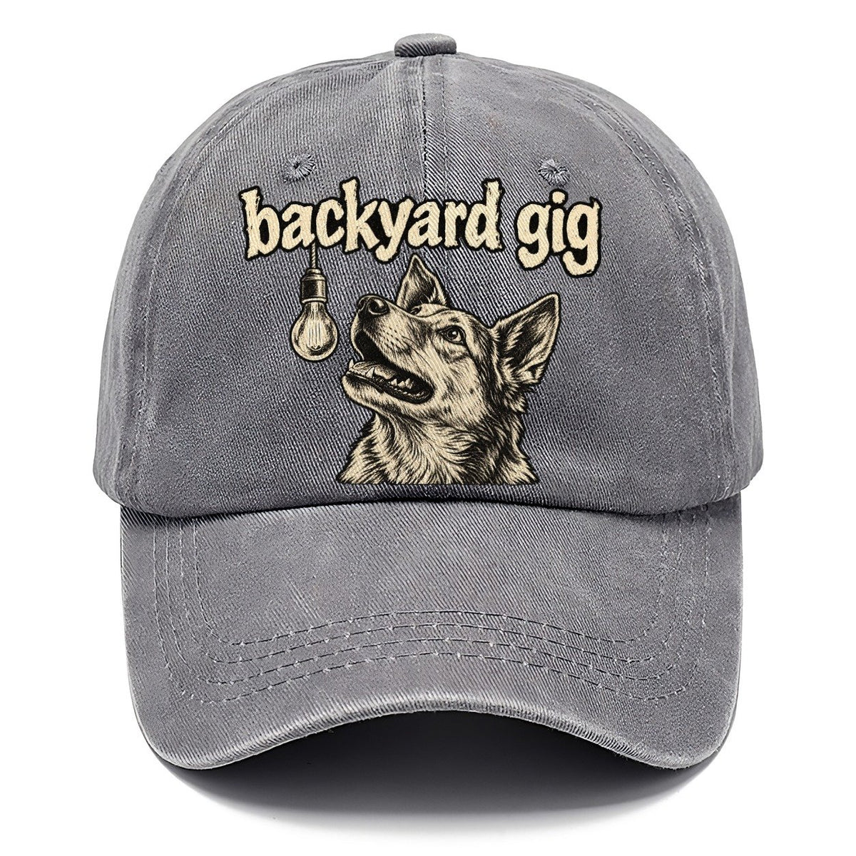 A Dog Head Lit From Above By A Single Hanging Bulb Bark For Me Classic Cap – Urban Haze